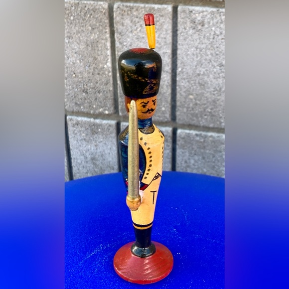 Antique Turned Hand Painted Wooden Armed Decorated Russian Toy Soldier - Picture 6 of 16